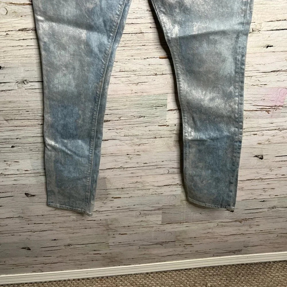 Hudson high rise straight holly jeans size 26 sparkly silver  blue - Picture 2 of 9